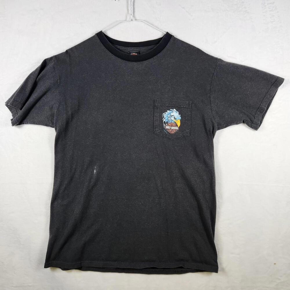 Vintage Harley Davidson Shirt Mens Large Orlando 2001‎ Black Made in USA